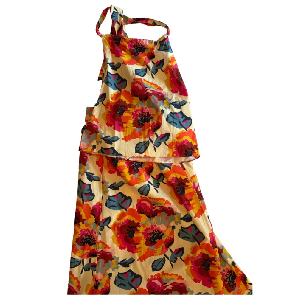 Sezane X Momoni Adrianna Skirt and Shirt Moment Maxi Flowers Ecru - Size 2